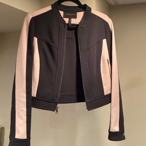 BCBG Mazazria Black and pale pink crop jacket. Sz Small. Used, great condition.